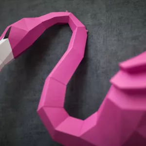 origami 3D flamant rose