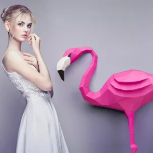 papercraft flamant rose