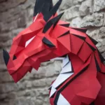 sculpture papier 3D dragon