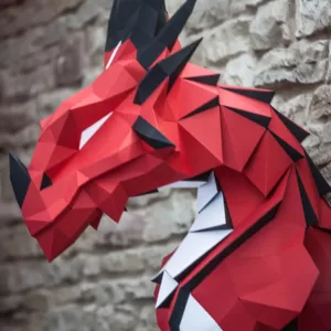sculpture papier 3D dragon