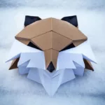 sculpture papier 3D renard