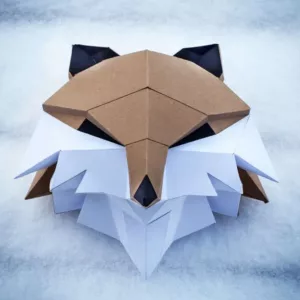 sculpture papier 3D renard