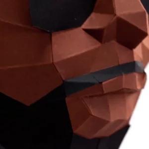 sculpture papier 3D visage homme