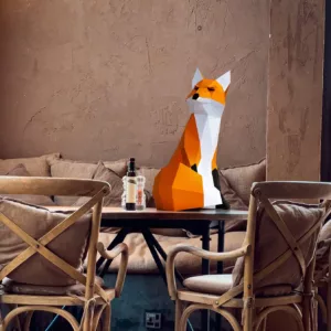 sculpture papier 3D renard