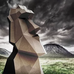 sculpture papier 3D moai