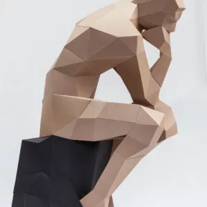 sculpture papier 3D penseur