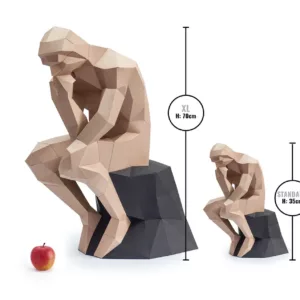 sculpture papier 3D penseur