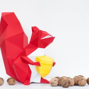 sculpture papier 3D ecureuil