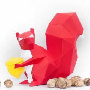 origami 3D ecureuil