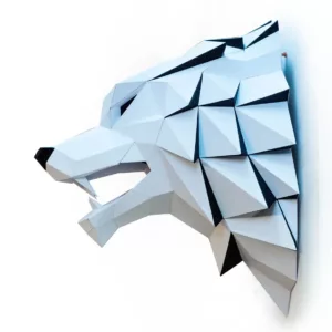 loup sculpture papier