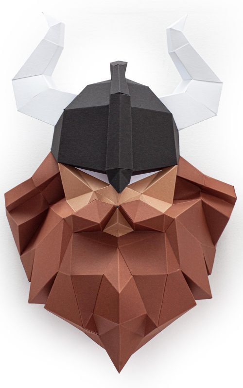 papercraft 3D viking face